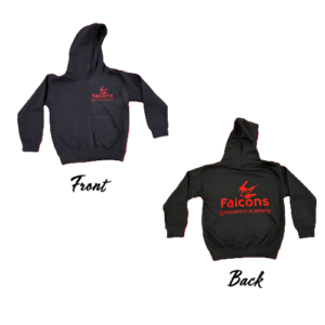 Navy Hoodie - Red Writing - available at our new store https://falcons-gymnastic-academy.sumupstore.com